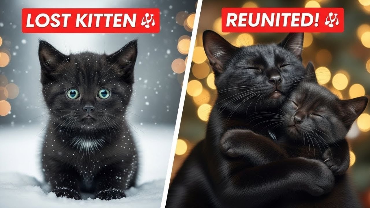 Lost in the Christmas Snow: A Black Kitten's Journey Home to Mom