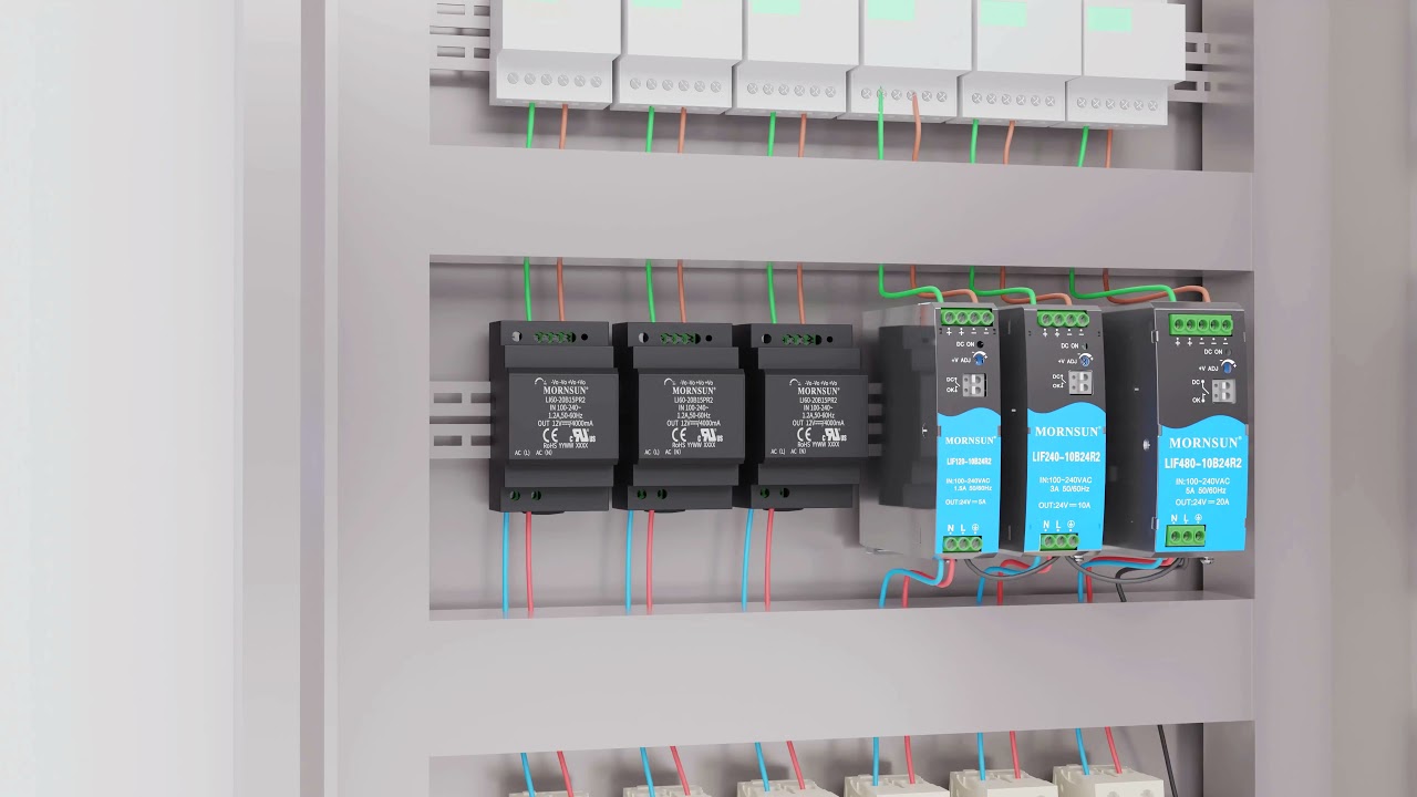 MORNSUN 15-480W Compact ACDC DIN-Rail Power Supply LI/LIF series