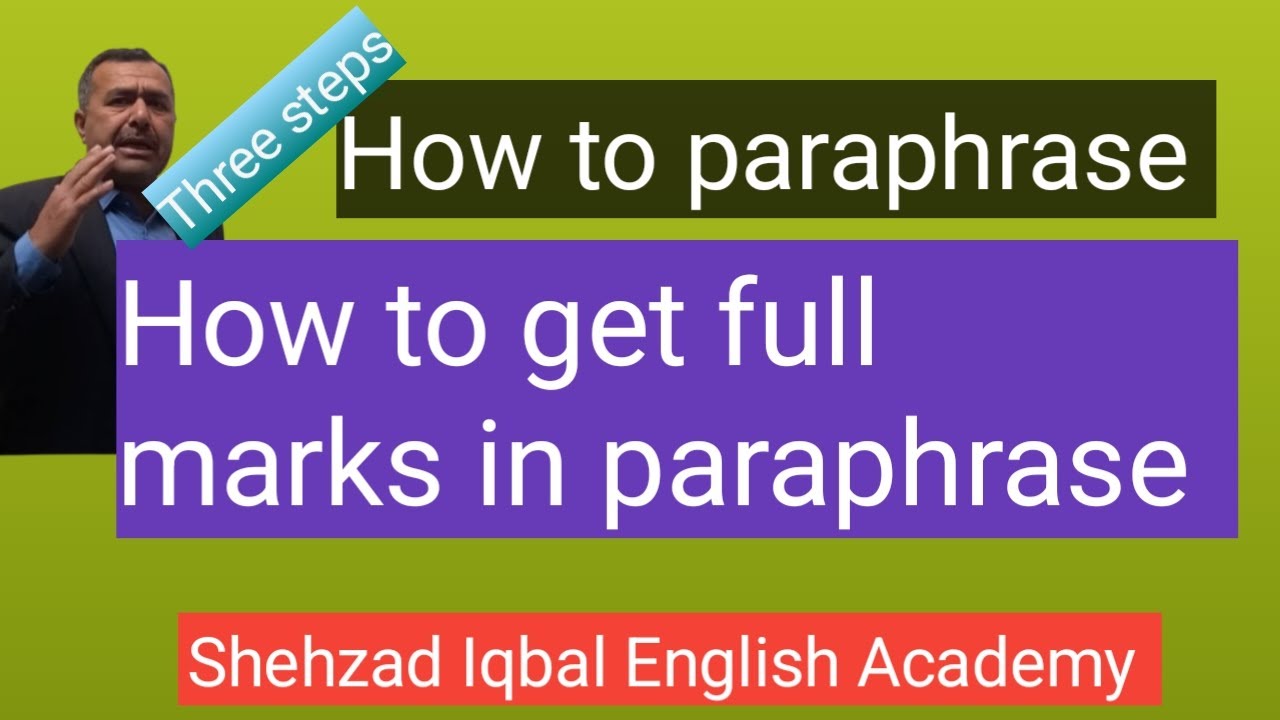 How to paraphrase a stanza.