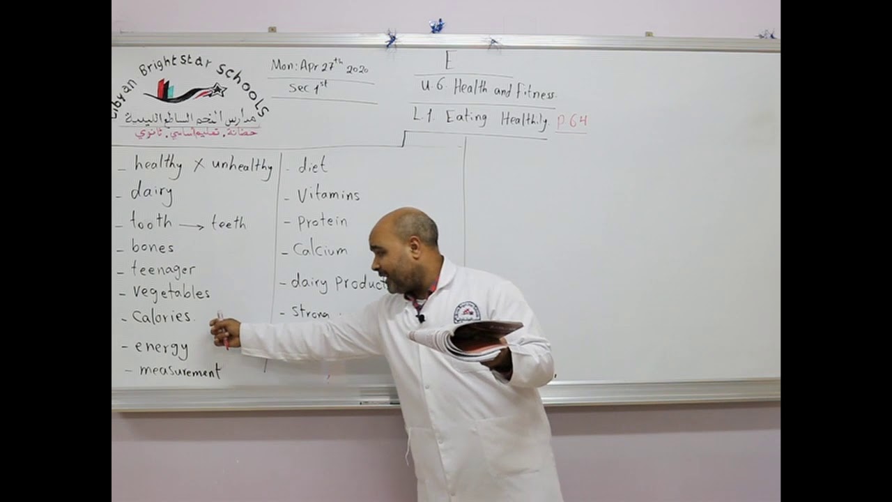 مادة اللغة الأنجليزية للصف الأول الثانوي   /Unit 6 -  Health and fitness