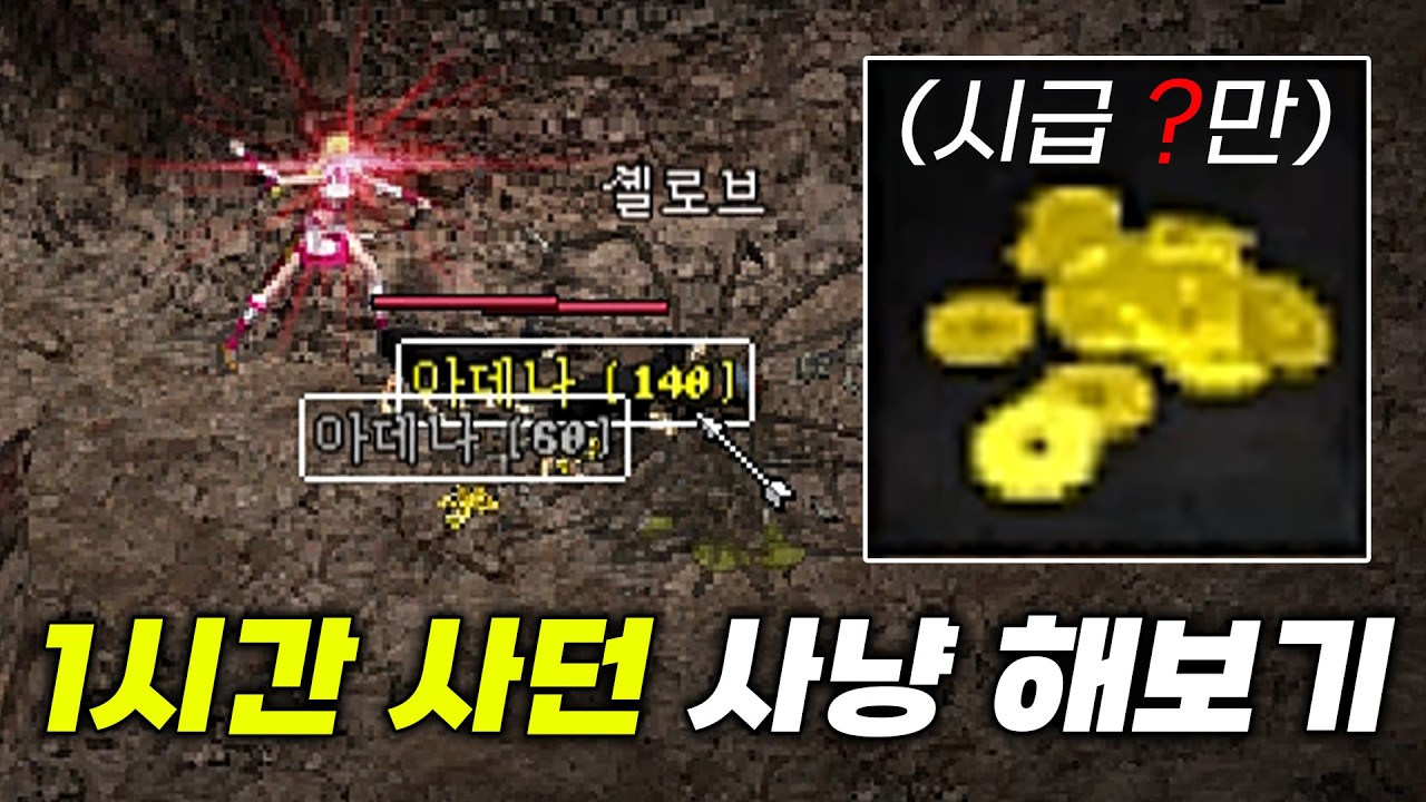 1시간동안 사던에사 사냥하면 얼마나 벌까? 무과금과 쌀먹의 희망 ㄷㄷ