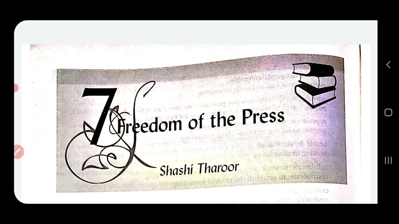 Prose: Freedom of the Press: Part-1 #study #college #freedom #graduation