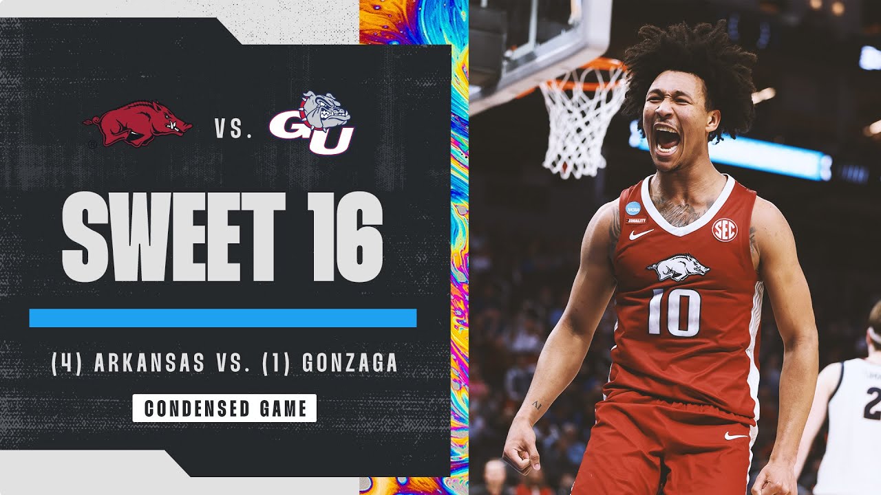 Arkansas vs. Gonzaga - Sweet 16 NCAA tournament extended highlights