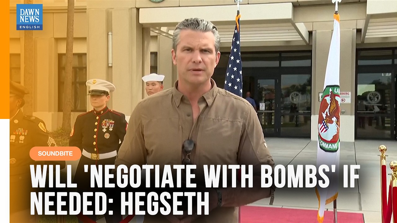 WATCH: Pentagon Chief Hegseth says US Will 'Negotiate with Bombs' If Needed | Dawn News English