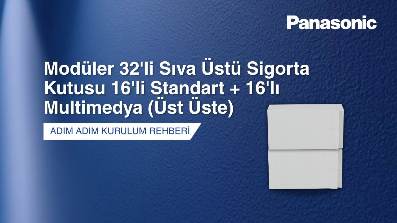 Modüler 32'li Sıva Üstü Sigorta Kutusu 16'lı Standart + 16'lı Multimedya (Üst Üste) | Montaj Rehberi