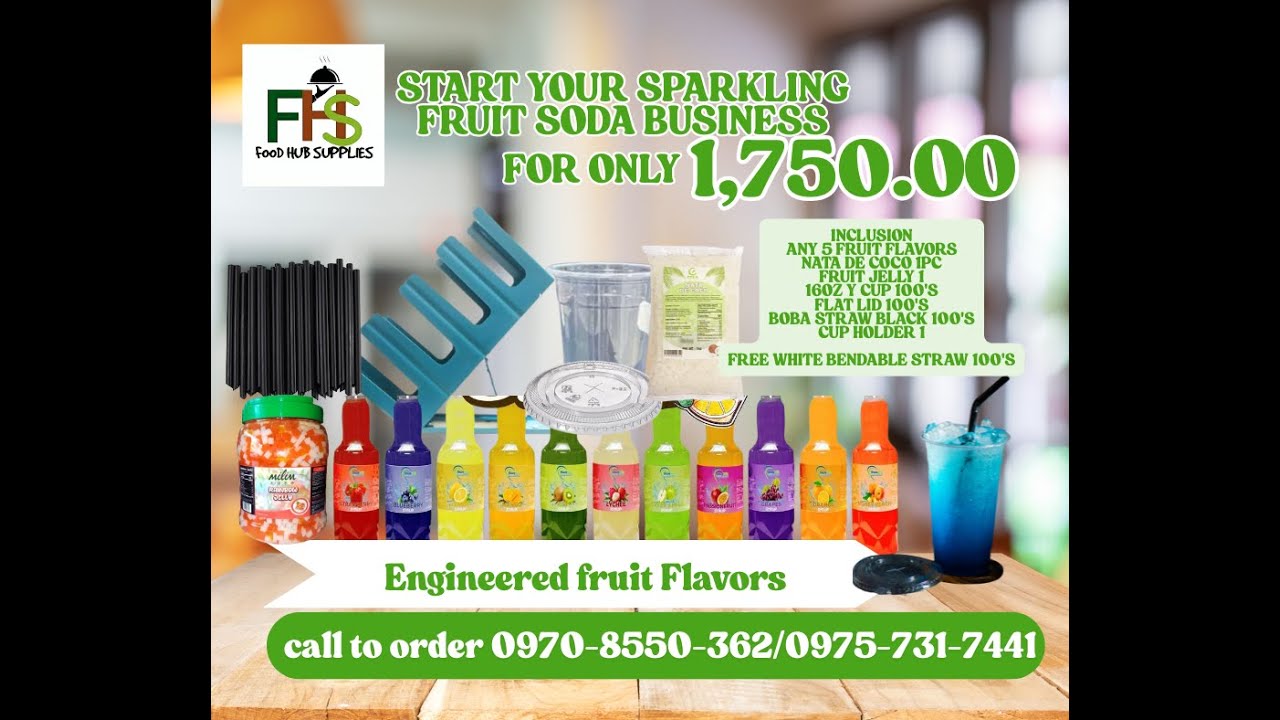 Fruit soda business ingredients package