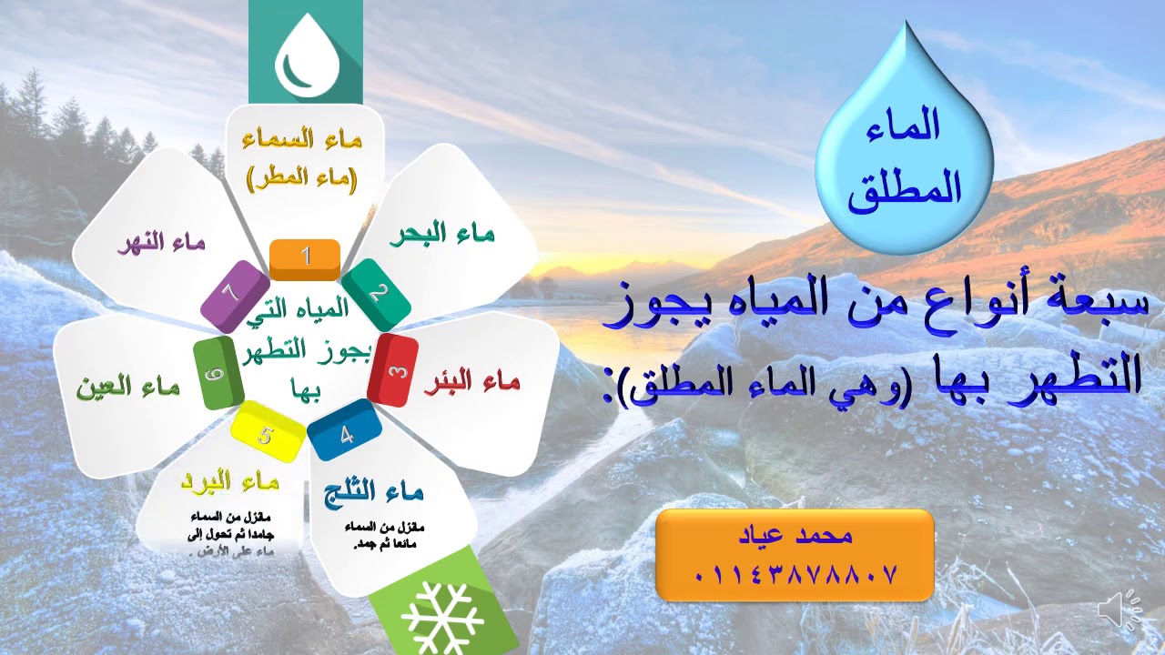 أقسام المياه فقه شافعي للصف الأول الإعدادي الأزهري