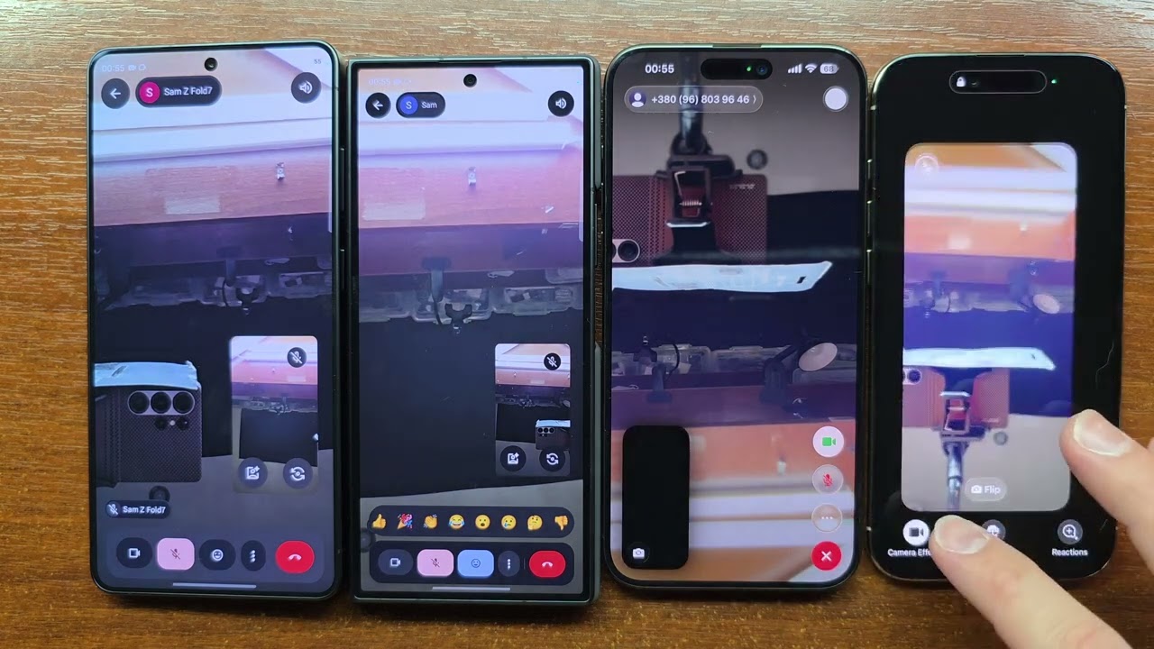 Samsung S26U vs Fold7 + iPhone 15PM vs iPhone Air Google Meet & Facetime Incoming Call + Alarm Alert
