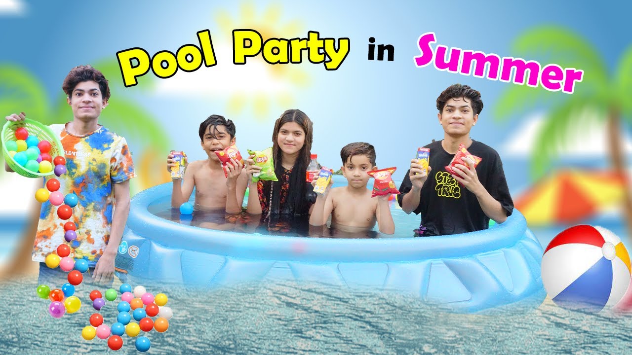 Pool Party in Summer |  swimming pool |  Funny video |  MoonVines