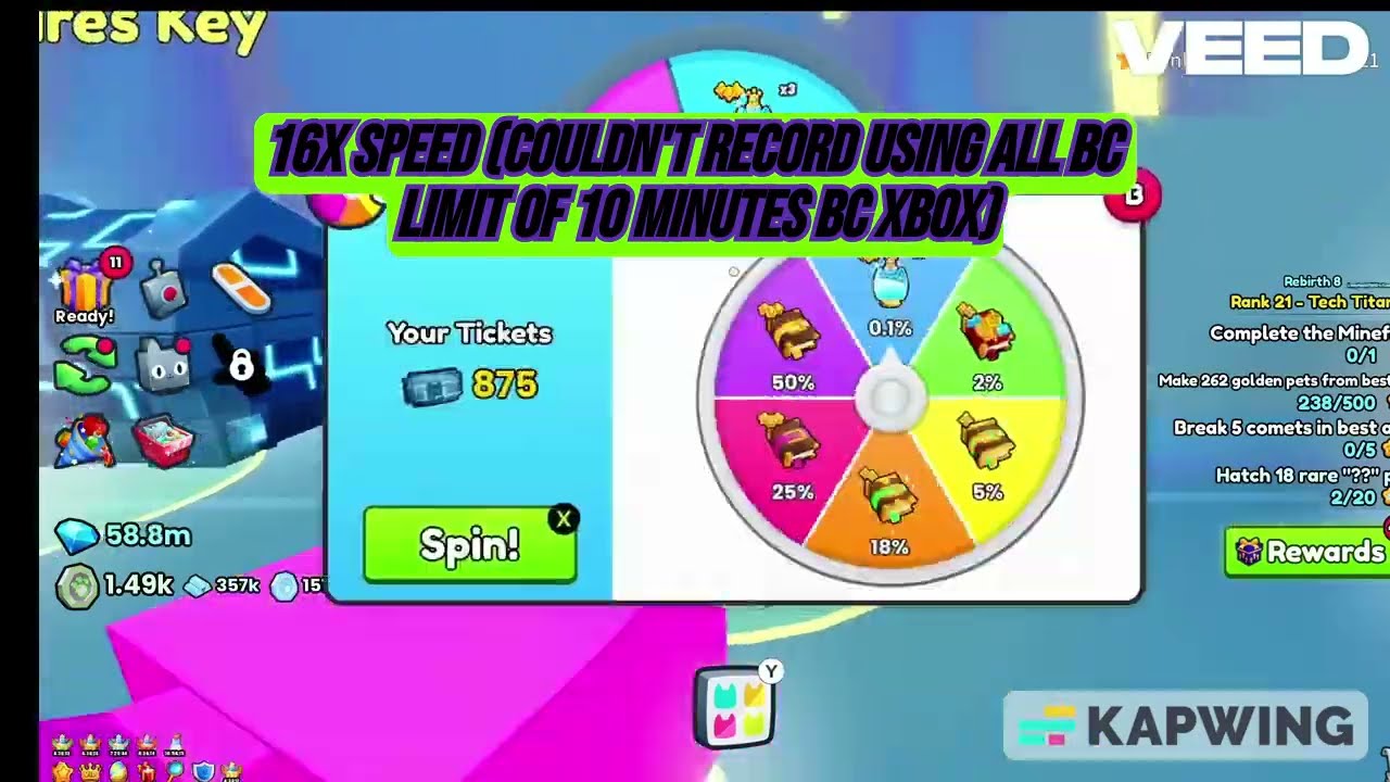Using 1000 Tech Spinny Wheel Tickets in Pet Simulator 99 (I GOT THE HUGE!!!) + GIVEAWAY