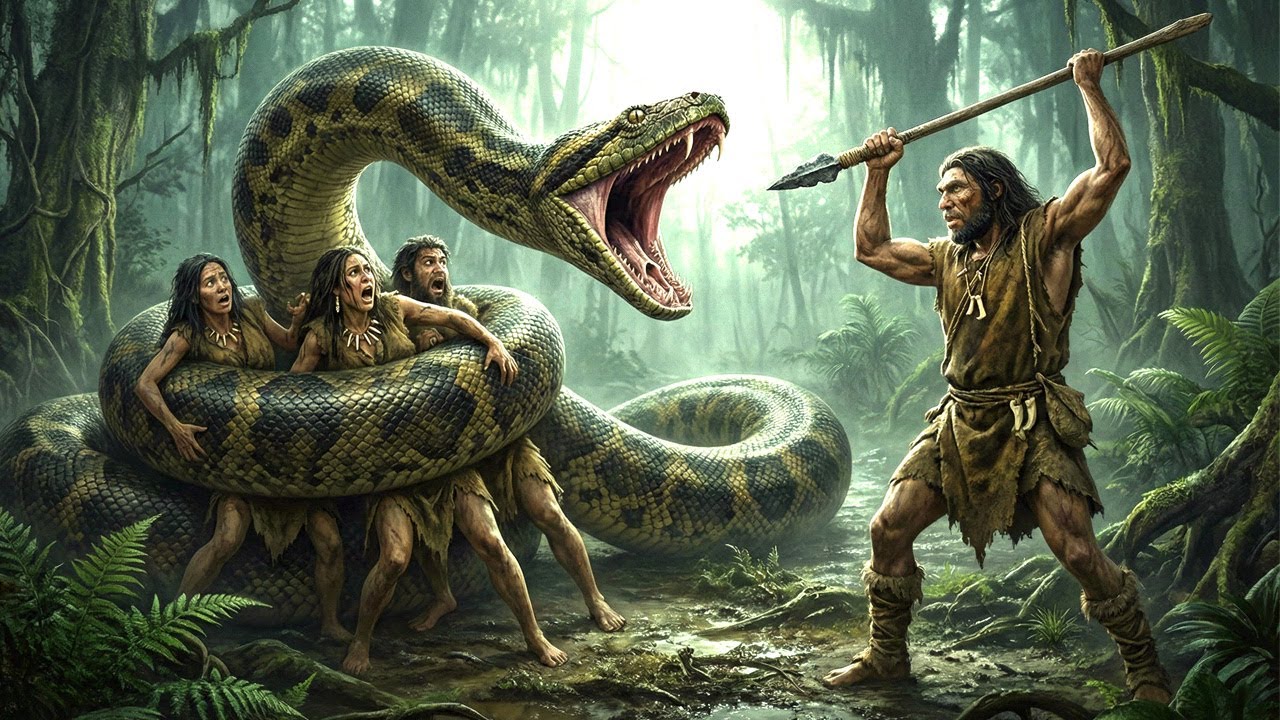 Life Millions of Years Ago: Homo Habilis VS Titanoboa — Tribe Under Attack