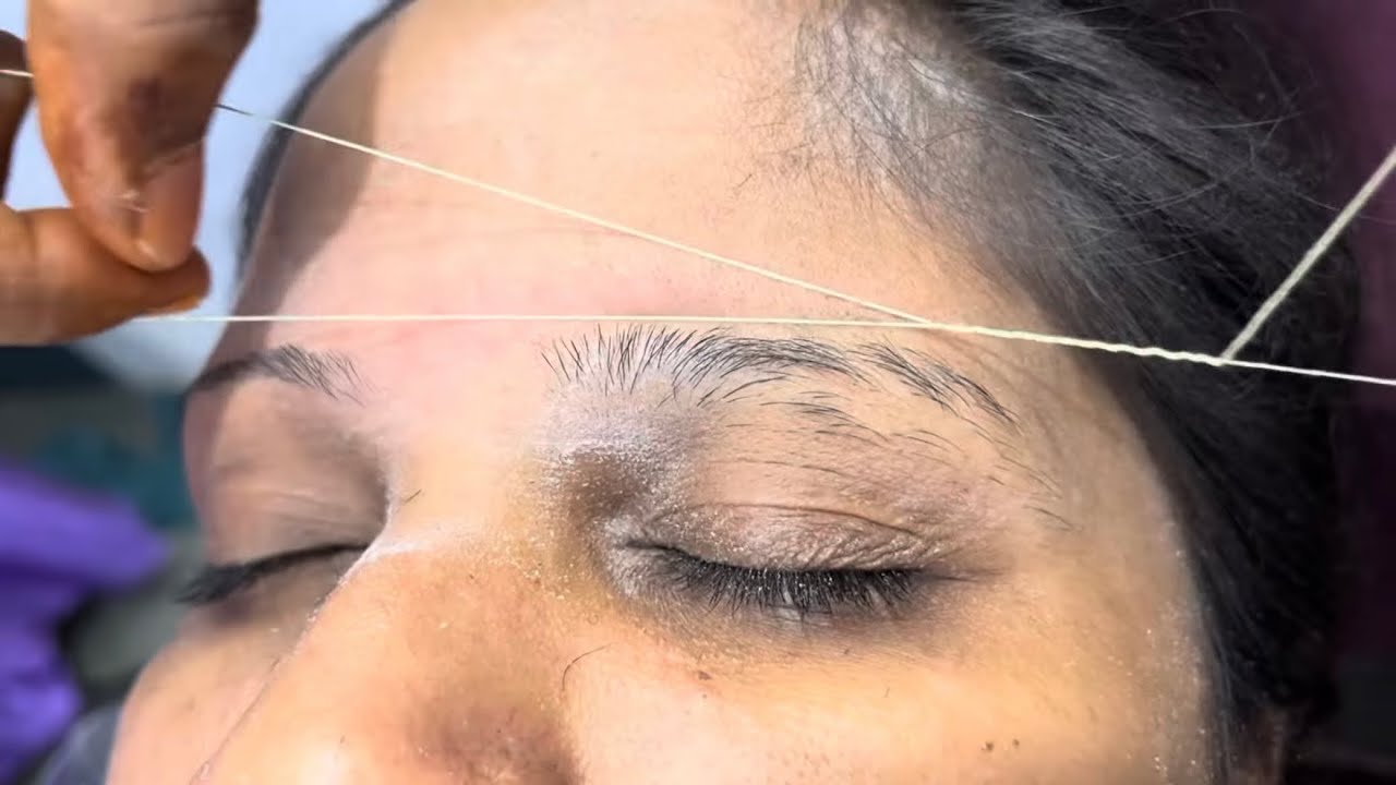 Very thin eyebrow threading #eyebrowthreading