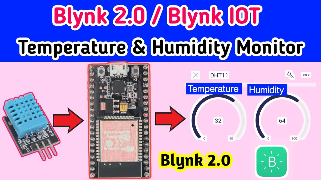 BLYNK NEW Advanced IOT - Getting DHT11 & Analog Data | Temperature & Humidity Monitoring using ESP32