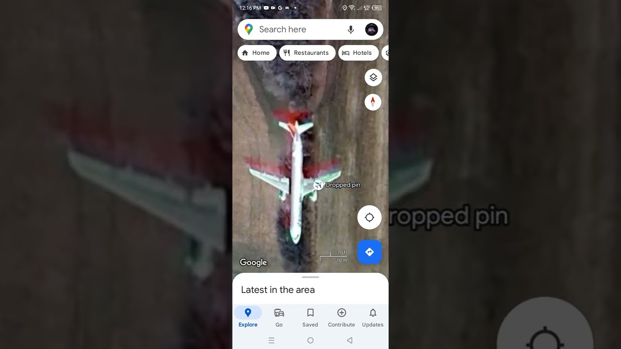 Plane in flight Google maps part final