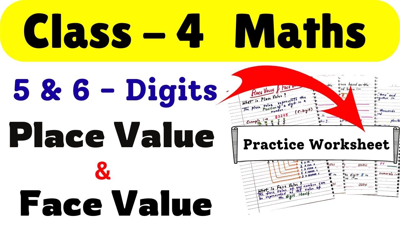 Place Value and Face Value | Maths Worksheet for Class 4 | Class 4 Math Syllabus | Class 4 Worksheet