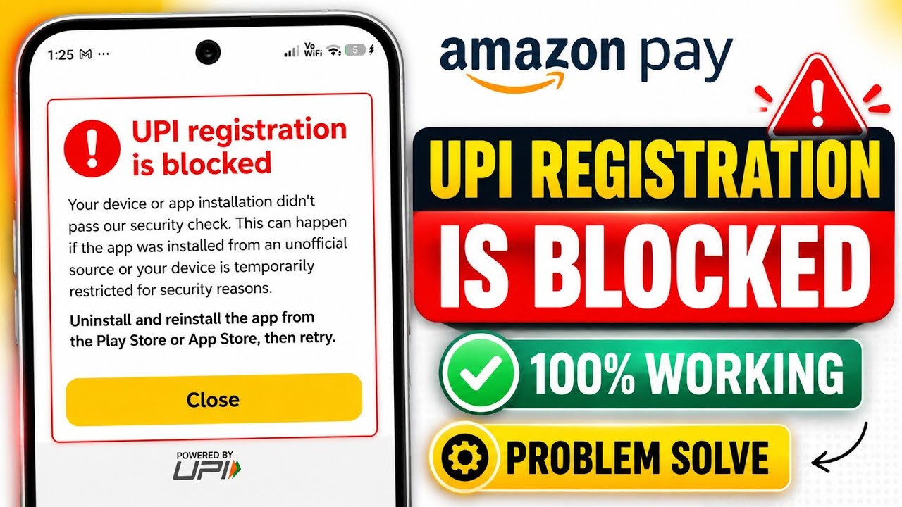 UPI Registration Blocked in Amazon Pay | How to Fix Amazon Pay UPI Registration Blocked Problem