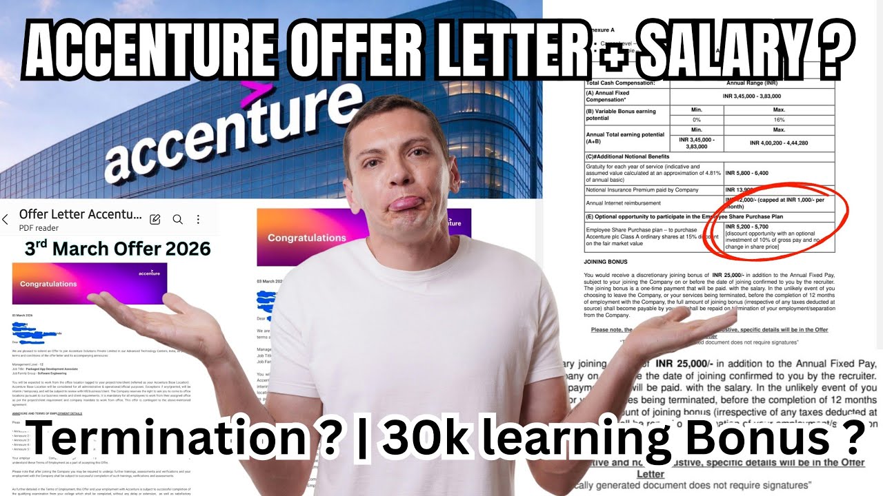 😍💫❤️‍🔥Accenture associate software engineer Offer Letter | Accenture  Salary 2026|30k Bonus Free