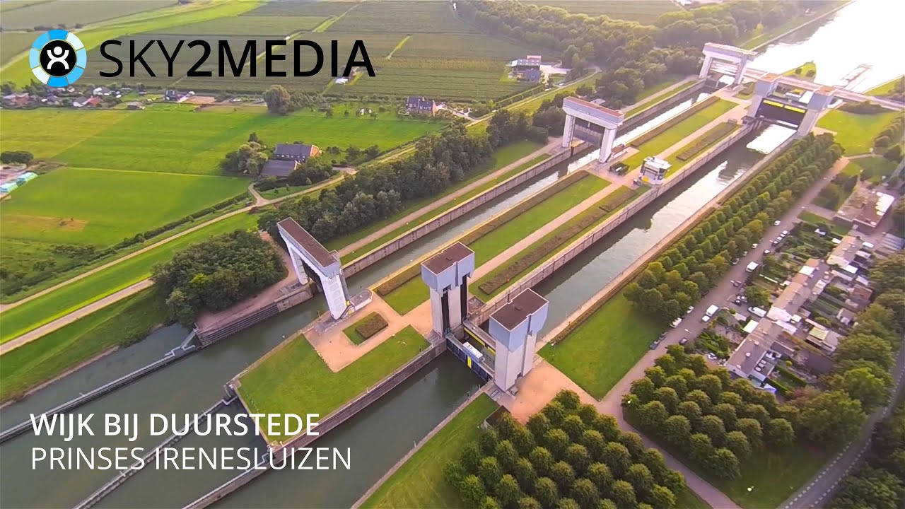 Luchtvideo Drone Wijk bij Duurstede Prinses Irenesluizen The Netherlands Sky2Media Yuneec Q500