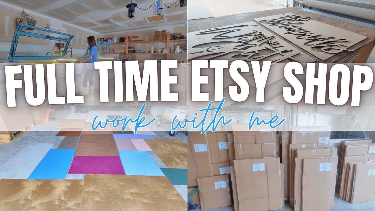 Full Time Etsy Shop Work With Me | Wood Sign Shop