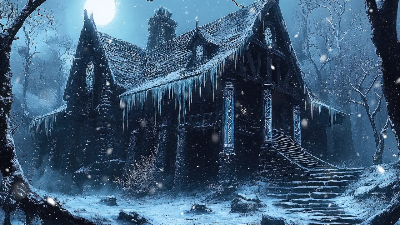 Icy Ancestral House in the Deep Silent Forest | Celtic Medieval Winter Ambience for Study & Focus