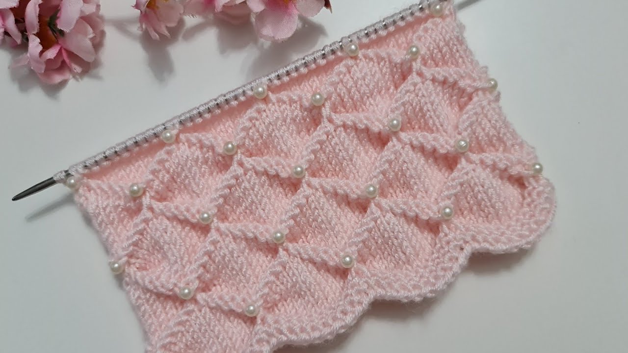 İncili iki şiş çok güzel örgü modeli / very nice knitting pattern with two needles with pearls
