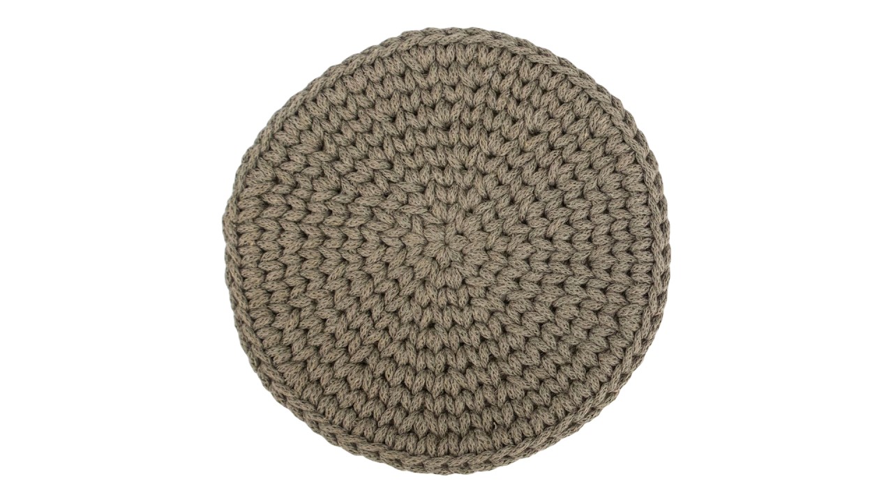 Crochet Tutorial, Round Handbag Base, 3mm Braided Cotton Cord, Left Hand