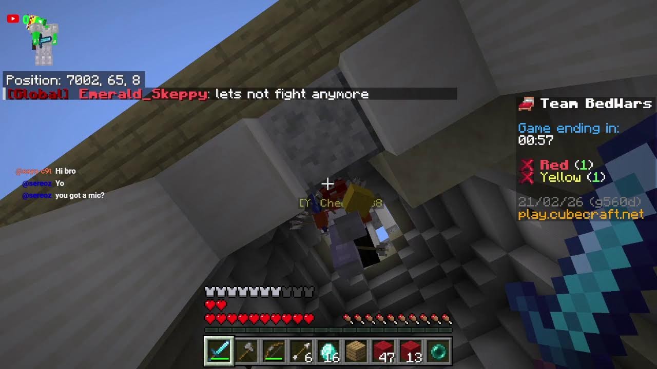 Playing minecraft bedwars!