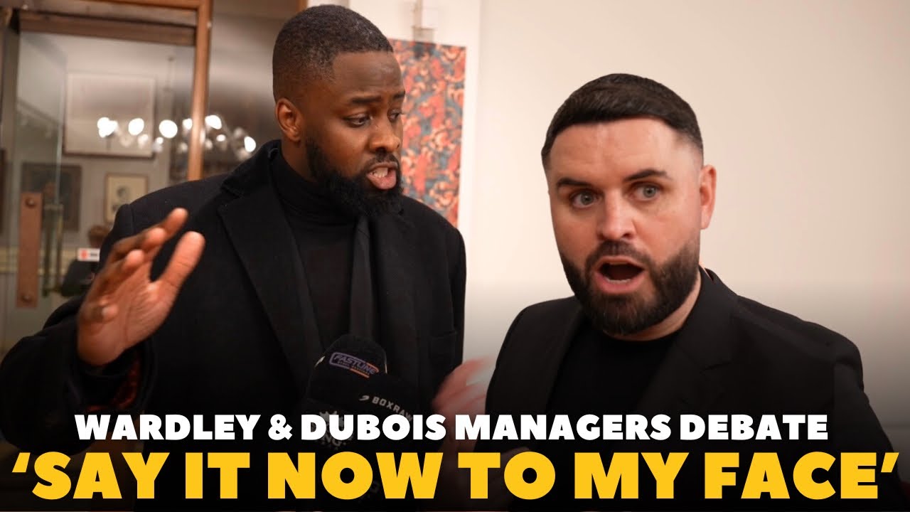‘WHAT YOU SAYING EH?’ Wardley & Dubois MANAGERS Michael Ofo & Sam Jones ARGUE BACKSTAGE!