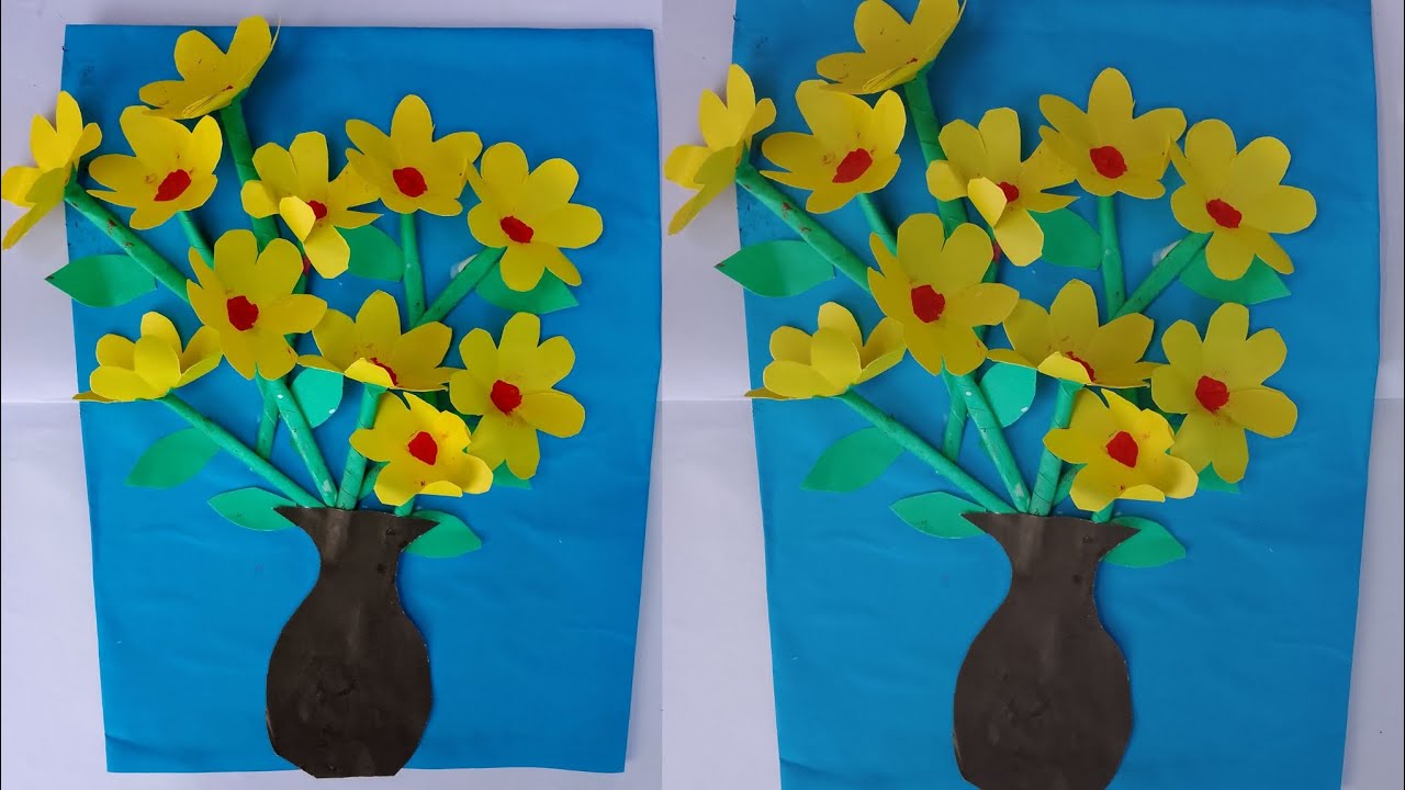 Paper Wall decoration idea / paper wallhanging /Papercraft💛💛💛