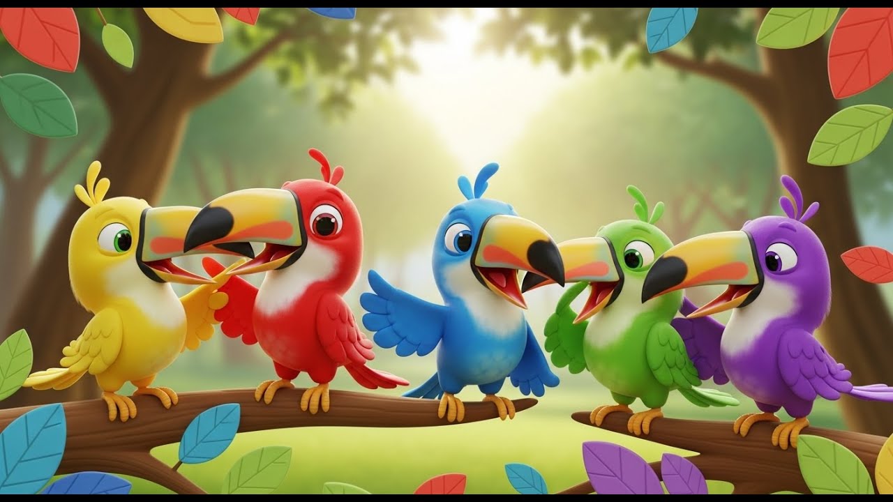Five Little Toucans Peck, Peck, Peck | Tropical Fruit Counting 🥣---