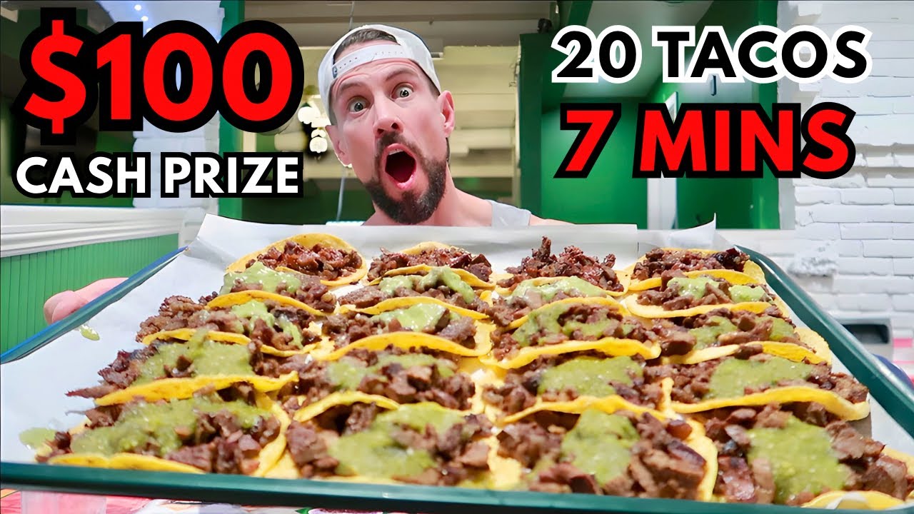 WIN $100 CASH IF YOU CAN EAT 20 TACOS IN 7 MINUTES | AUTHENTIC MEXICAN FOOD | SCOTT EATS YOUTUBE