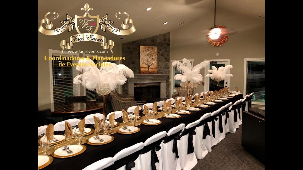 BLACK, WHITE AND GOLD DECORATION