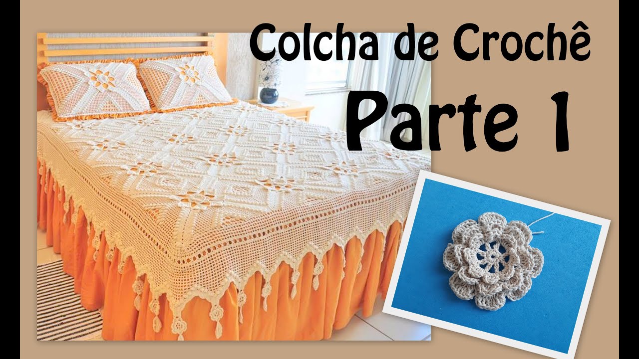 Quadro para Colcha de crochê - Parte 1: Quadro, Flor Central.