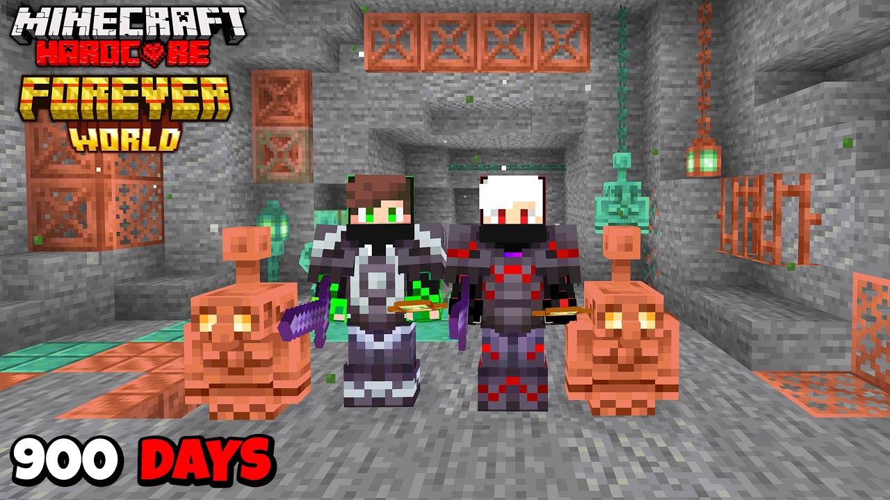 We Survived 900 Days In Forever World In Minecraft Hardcore..!