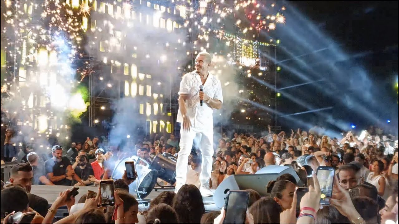 الميدلي الثاني قمرين العالم الله نور العين ليلي نهاري من حفل عمرو دياب في بيروت ٢٠٢٤-Amr Diab Beirut