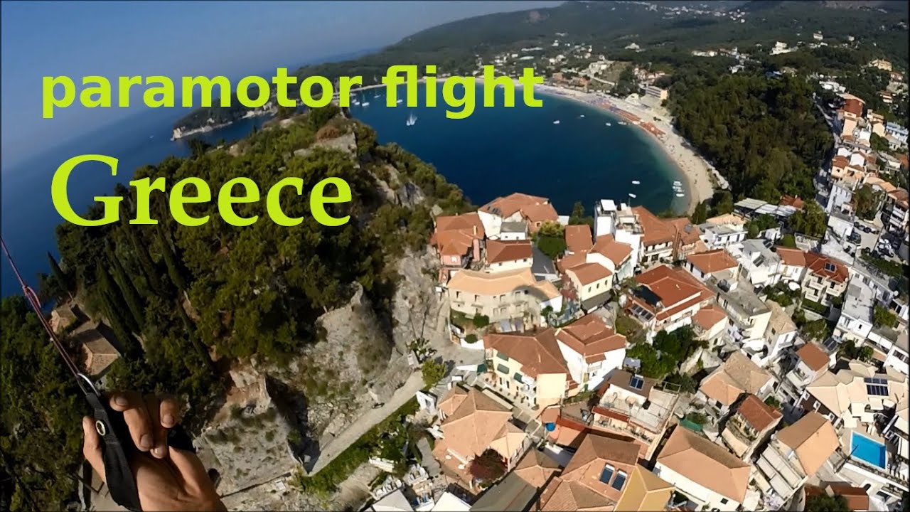 Paramotor flight - amazing bird's eye views of Greek beaches