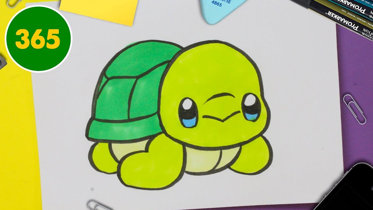 COME DISEGNARE Tartaruga Kawaii - come disegnare animali