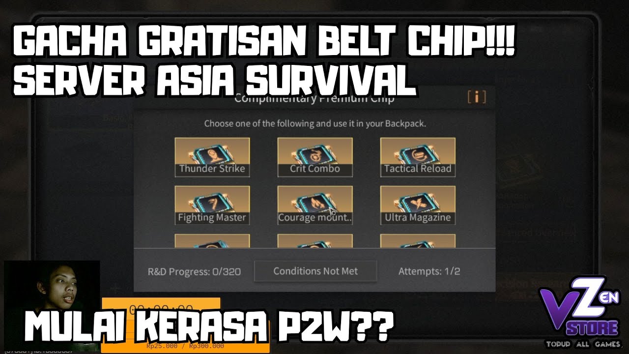 Gacha Belt chip versi gratisan Server Asia Survival😂 | Lifeafter | Vzenstore