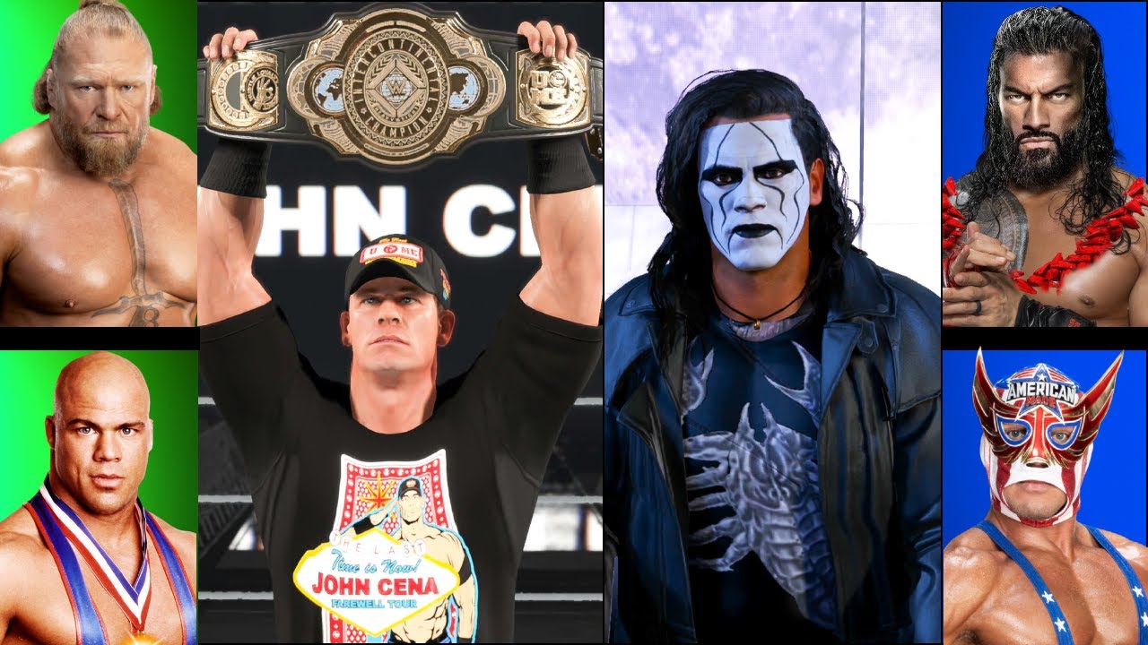 Finals LIVE Team John Cena Brock Lesnar Kurt Angle Vs Team Sting Roman Reigns El Grande WWE 2K25