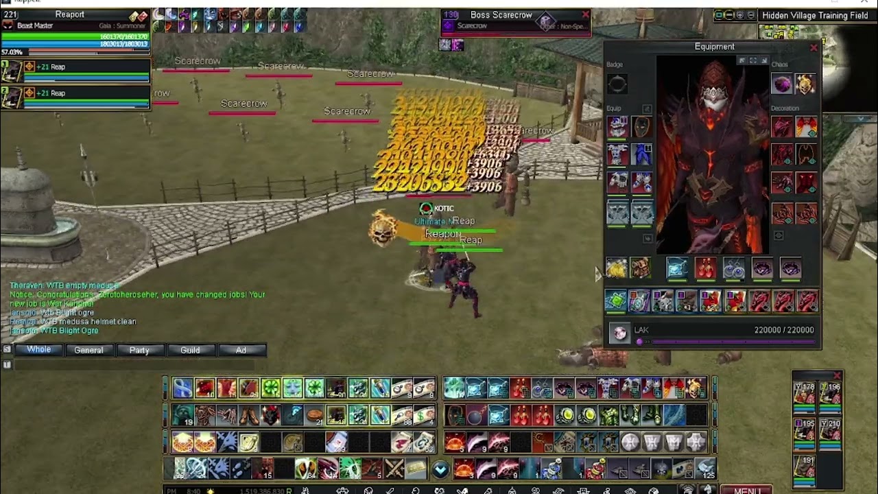 Rappelz Gambit Beastmaster at scarecrow | Full build x2 samurai s4 + s2