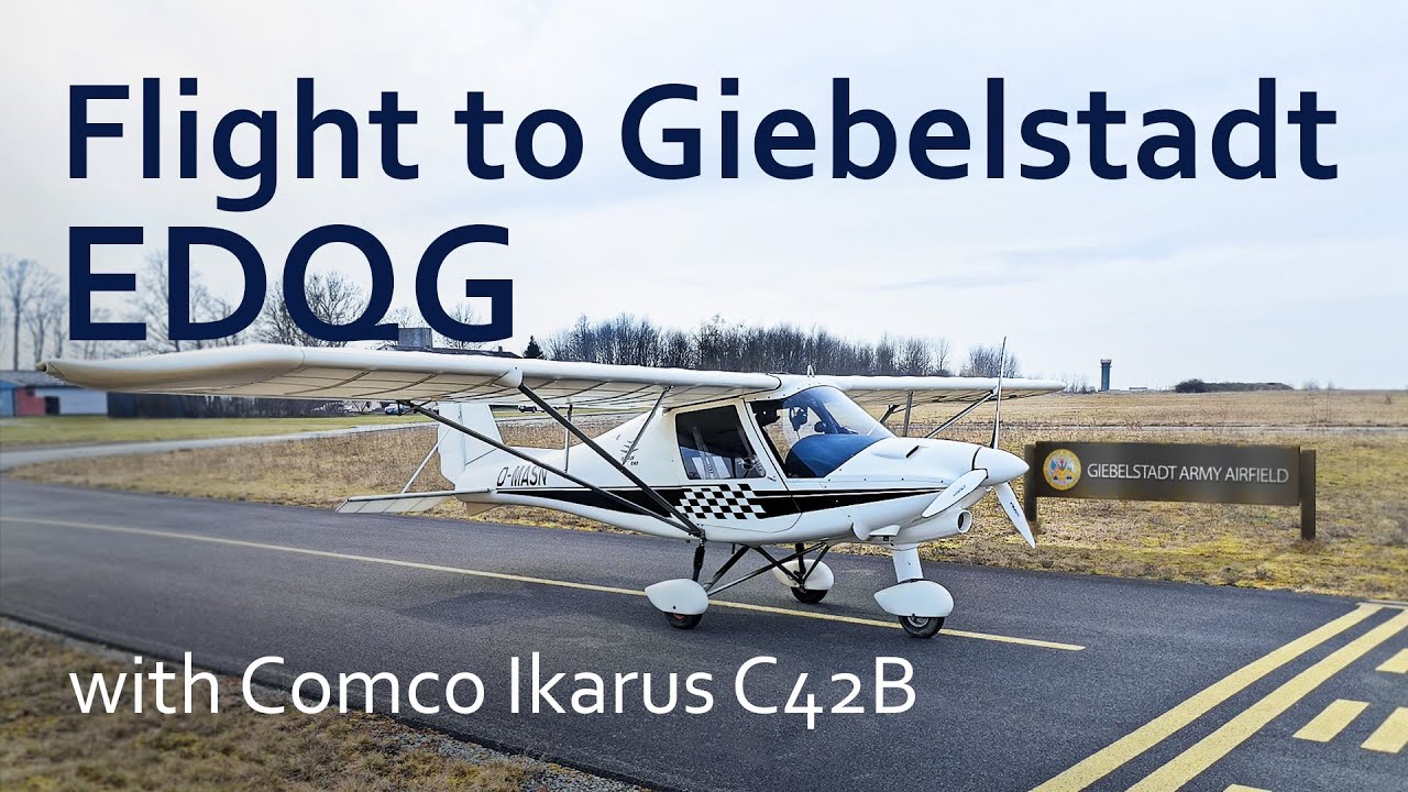 ✈ Flug nach Giebelstadt mit einer Comco Ikarus C42B | 3° Anflugwinkel