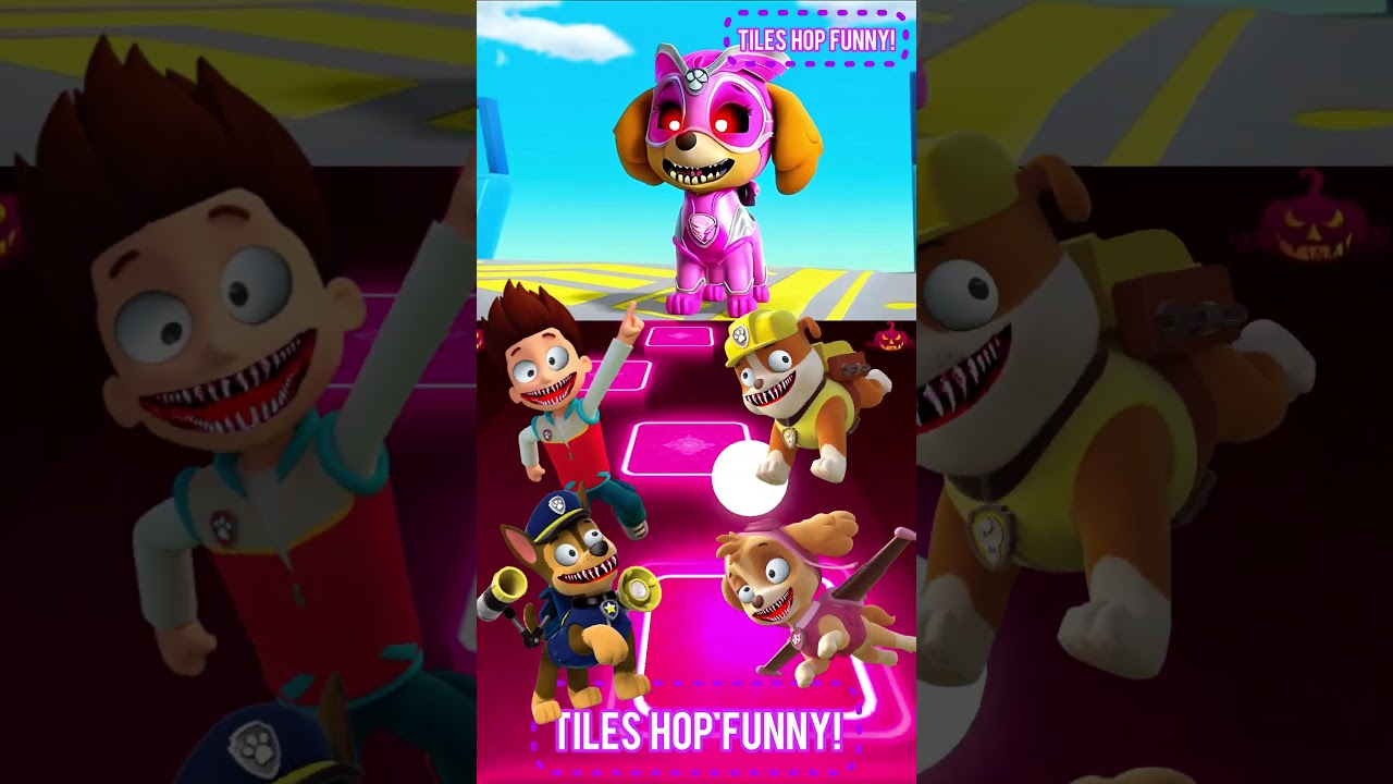 Paw Patrol Scary Rubble vs Ryder x Coffin Dance | Tiles Hop EDM Rush #coffindance #tileshop