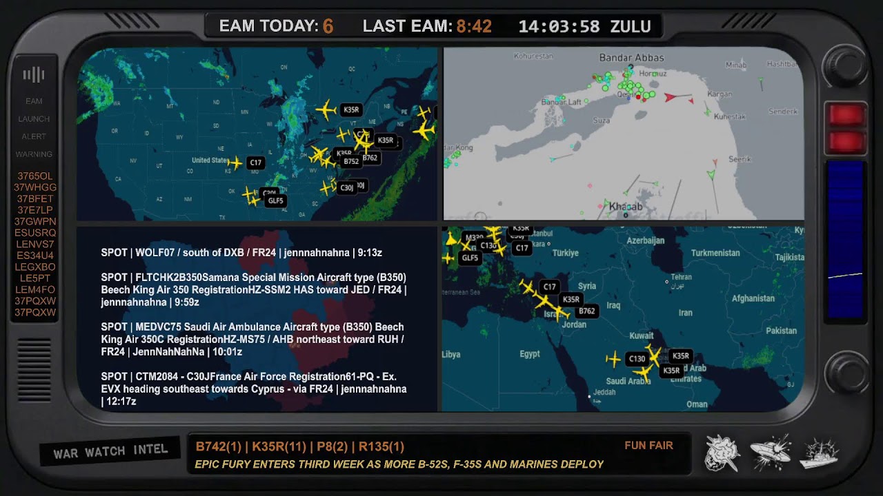War Watch Intel | Military Radio - Flights - Breaking News - Live 24/7