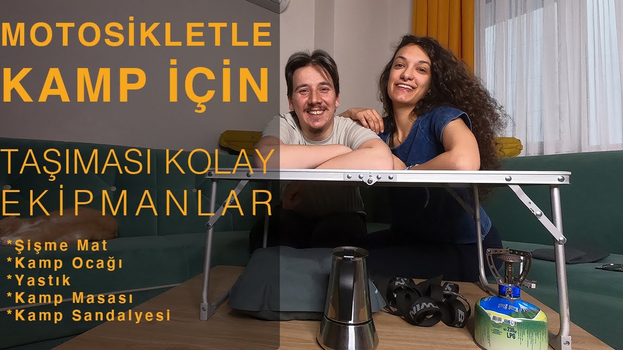 MOTOSİKLETLE KAMP İÇİN EKİPMANLARIMIZ!  Şişme Mat, Kamp Sandalyesi, Kamp Ocağı, Kamp Masası
