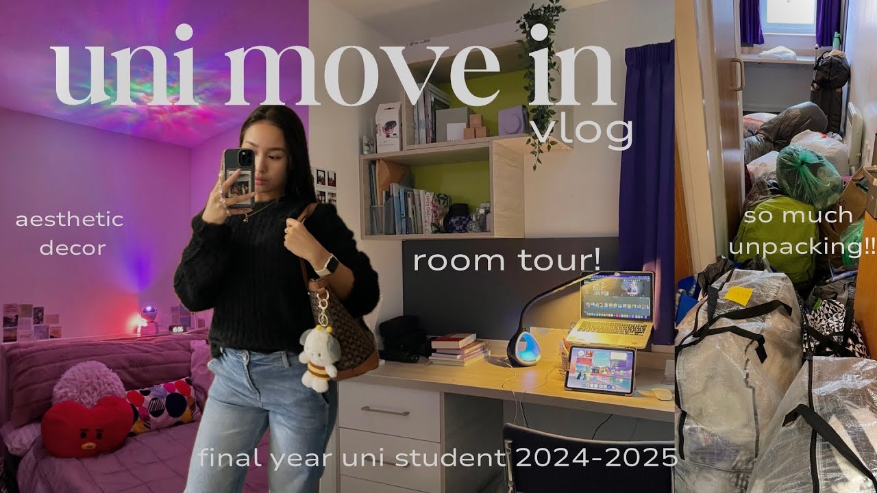 move into university with me! | final room tour, organising, shopping haul, vlog 🎧🪴