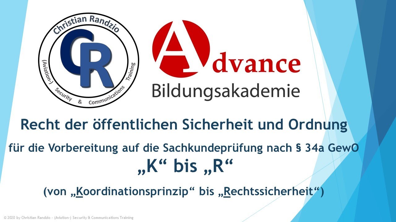 Recht der öffentlichen Sicherheit und Ordnung - Begriffsbestimmungen  