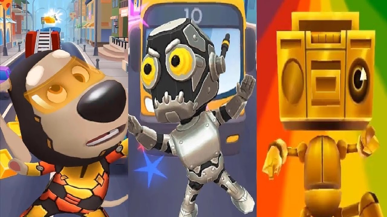 TALKING TOM GOLD RUN IRON BEN VS Panda Panda Run Robot VS Subway Surfers Venice Beach Boombot Robot