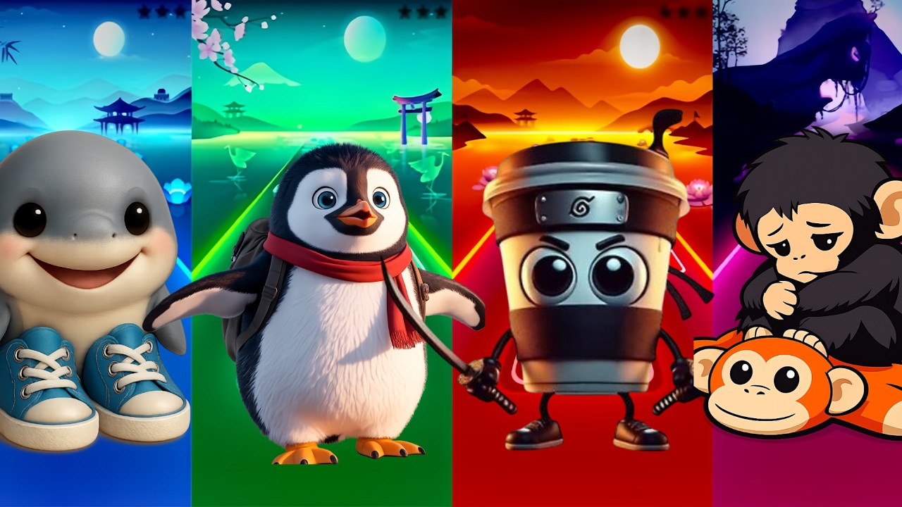 🔥🎵 Tralalero Tralala 4️⃣ PINGUIN  🌟⚡️ | Cappuccino Assassino 🎹💥 IKEA MONKEY  🌈🎶