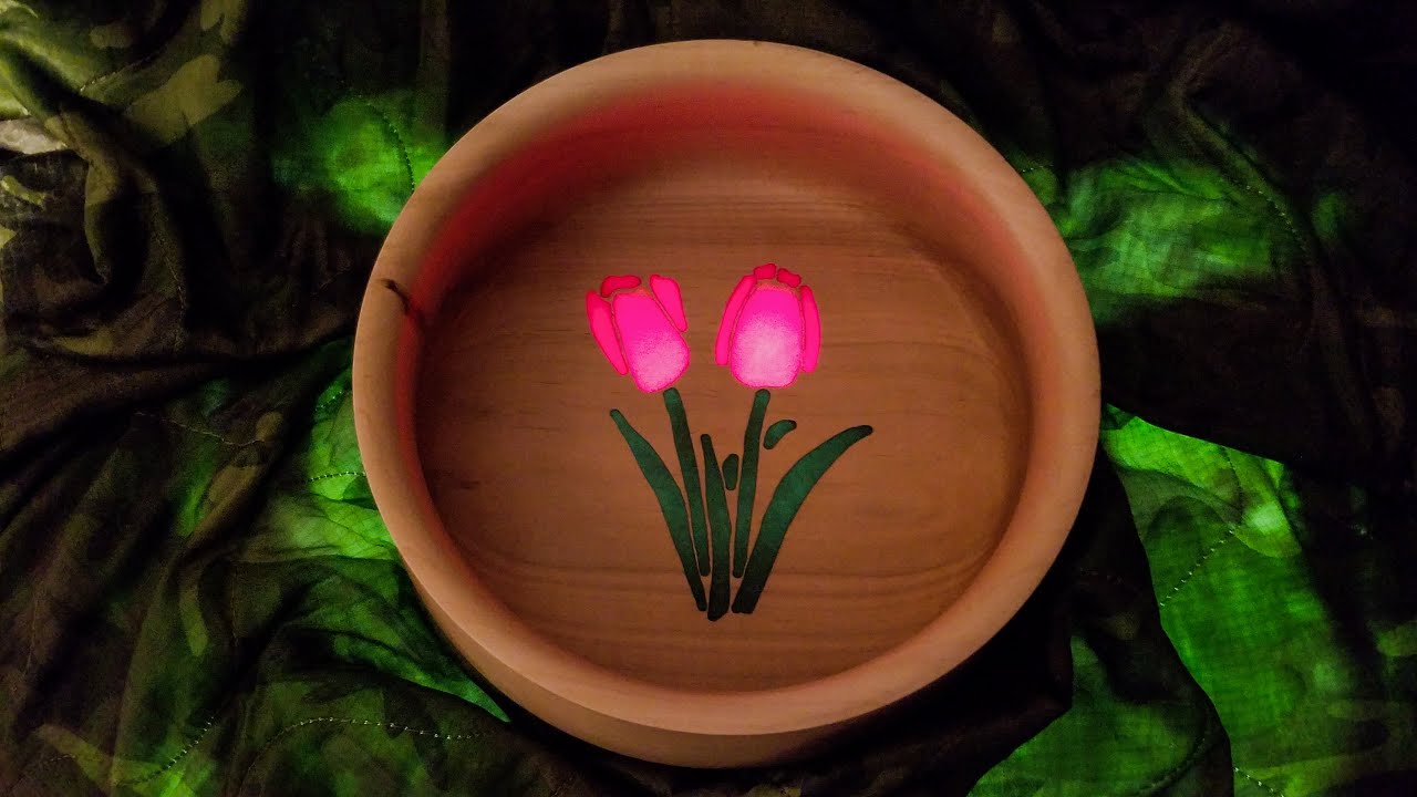 Woodturning a Bowl of Tulips - Maple with Epoxy Resin