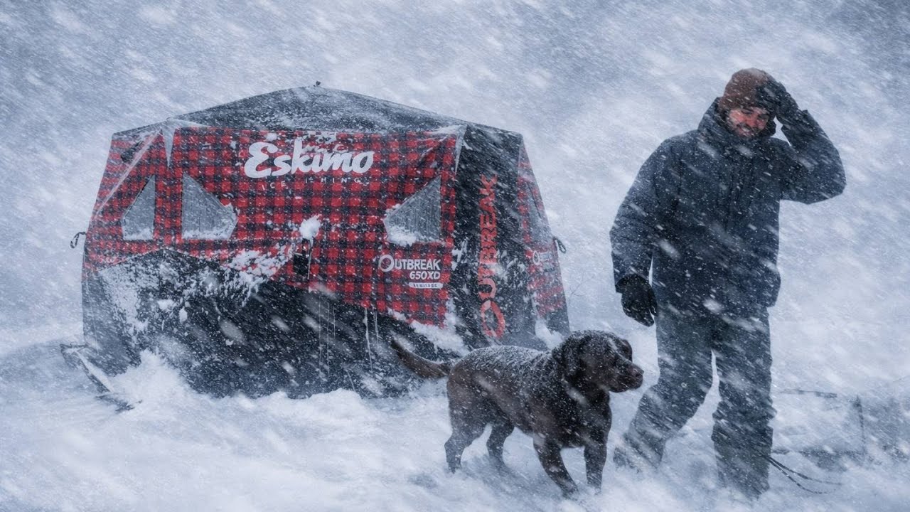 Ice Camping In Insulated Tent During Major Winter Storm